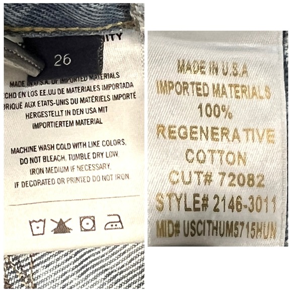 Citizens of Humanity Pieced Horseshoe Wide Leg Jeans Sz 26" Barrel Fracture Wash - Picture 5 of 15